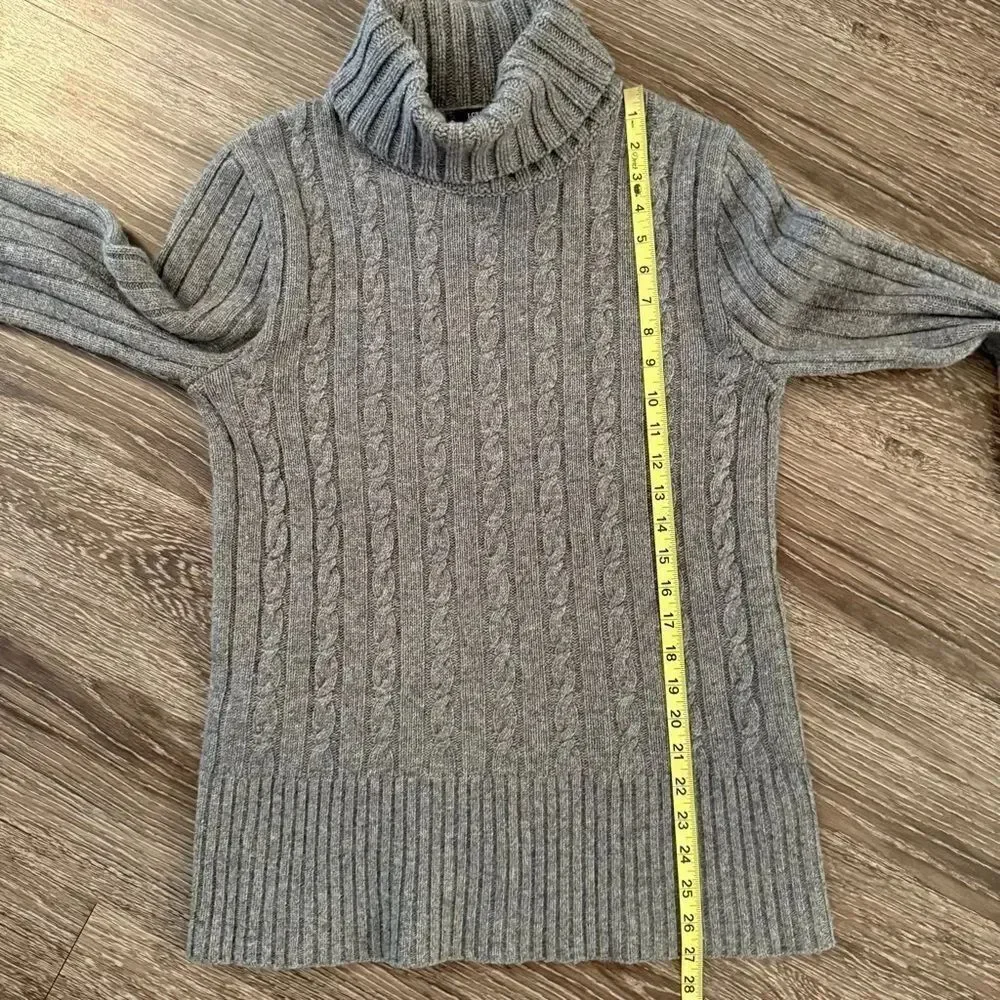 J. Crew Wool Cashmere Blend Cable Turtleneck